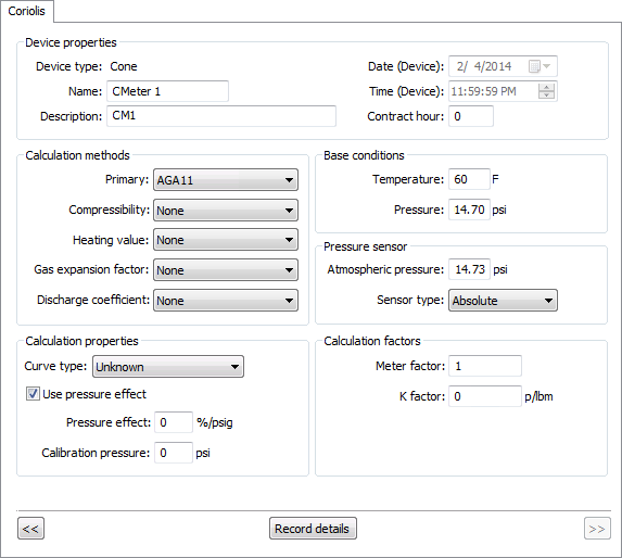 Coriolis Property Page